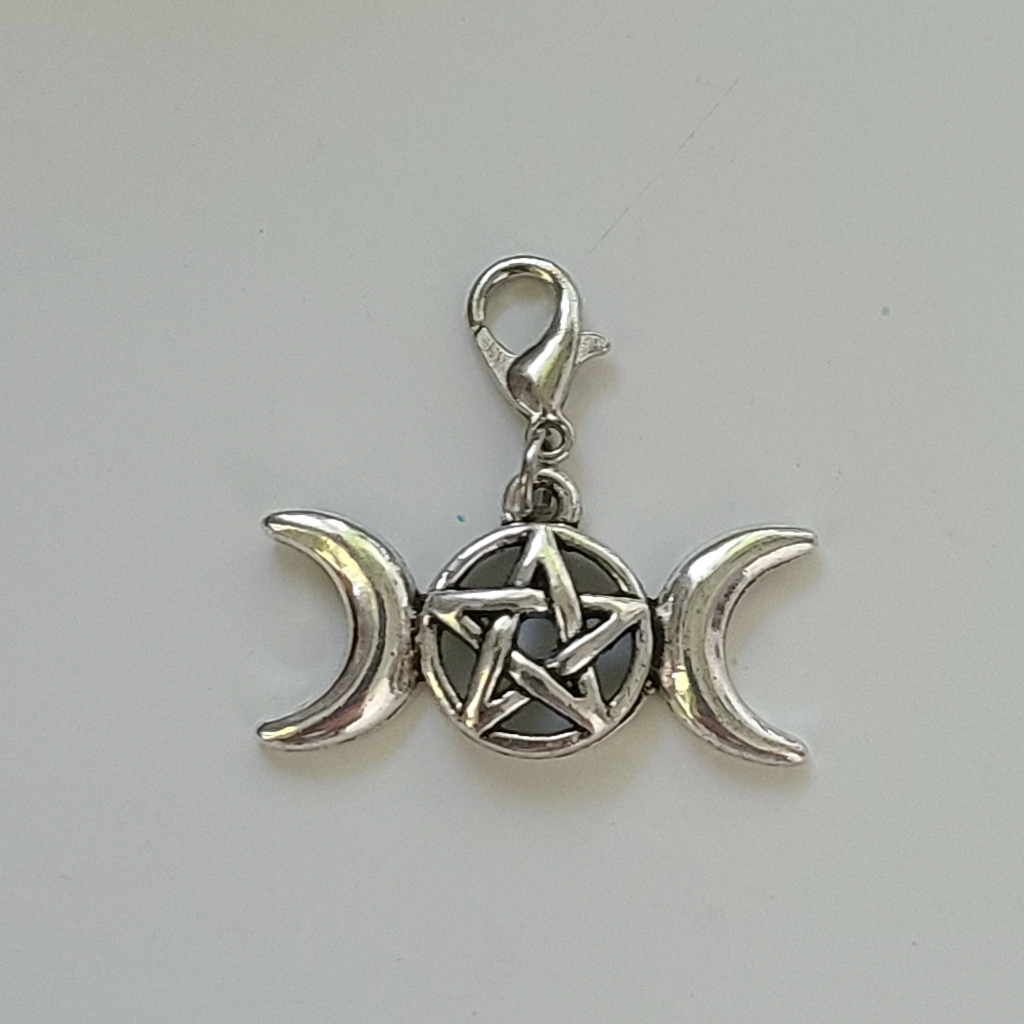 Triple Moon Charm Planner Zipper Charm Witchy